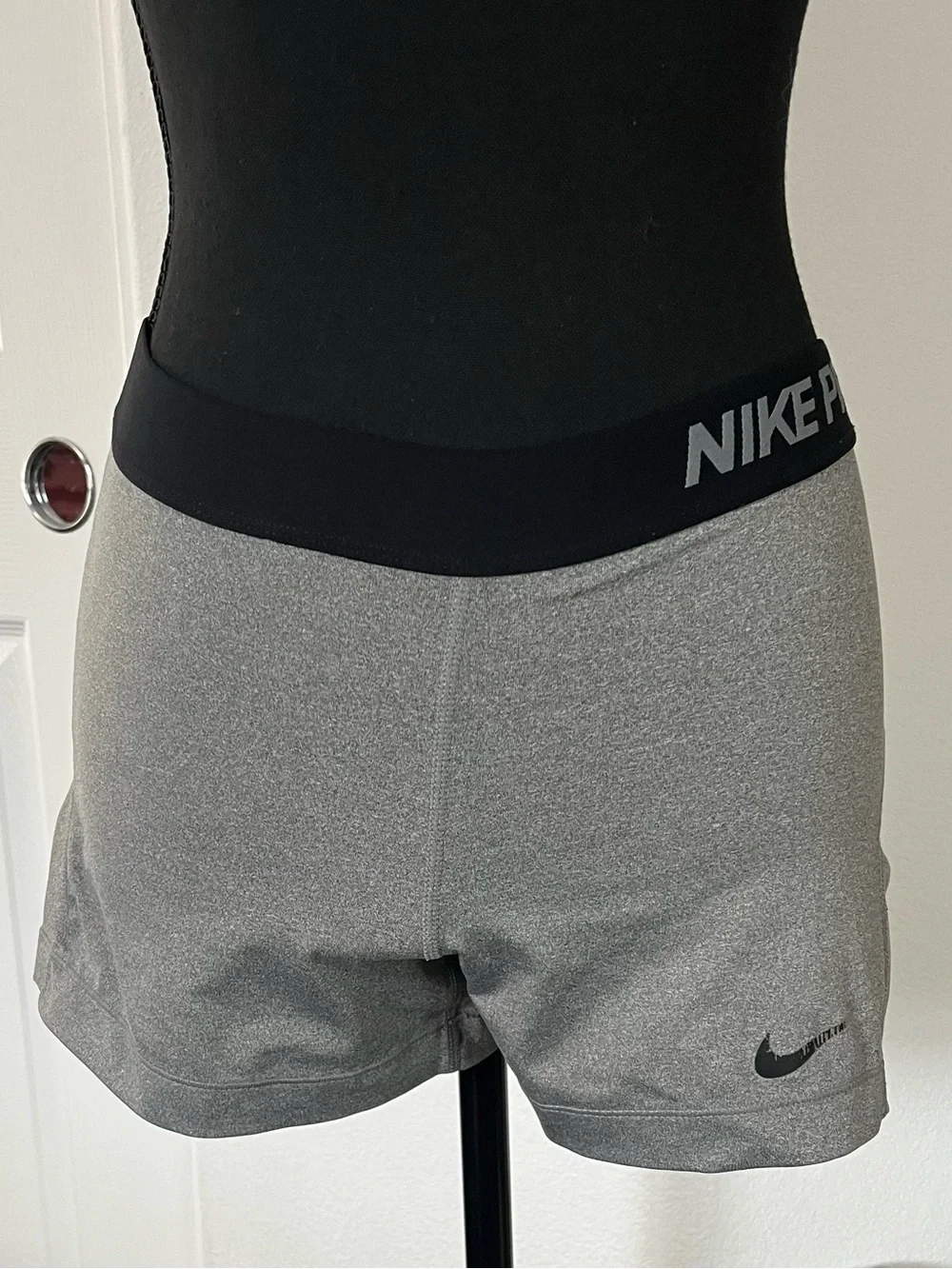 Nike Pro Dri-FIT Leggings & Compression Shorts Bundle | Gray & Black